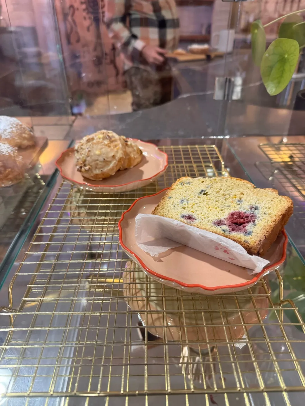 Fresh-baked berry loaf from the case