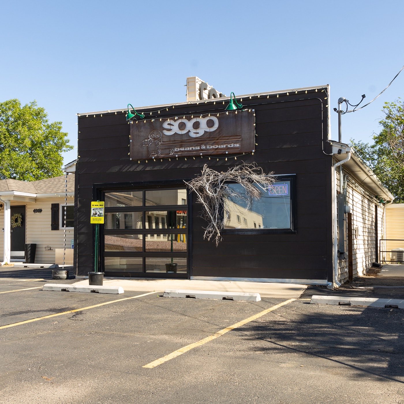 The Sogo Beans & Boards storefront in Golden, Colorado